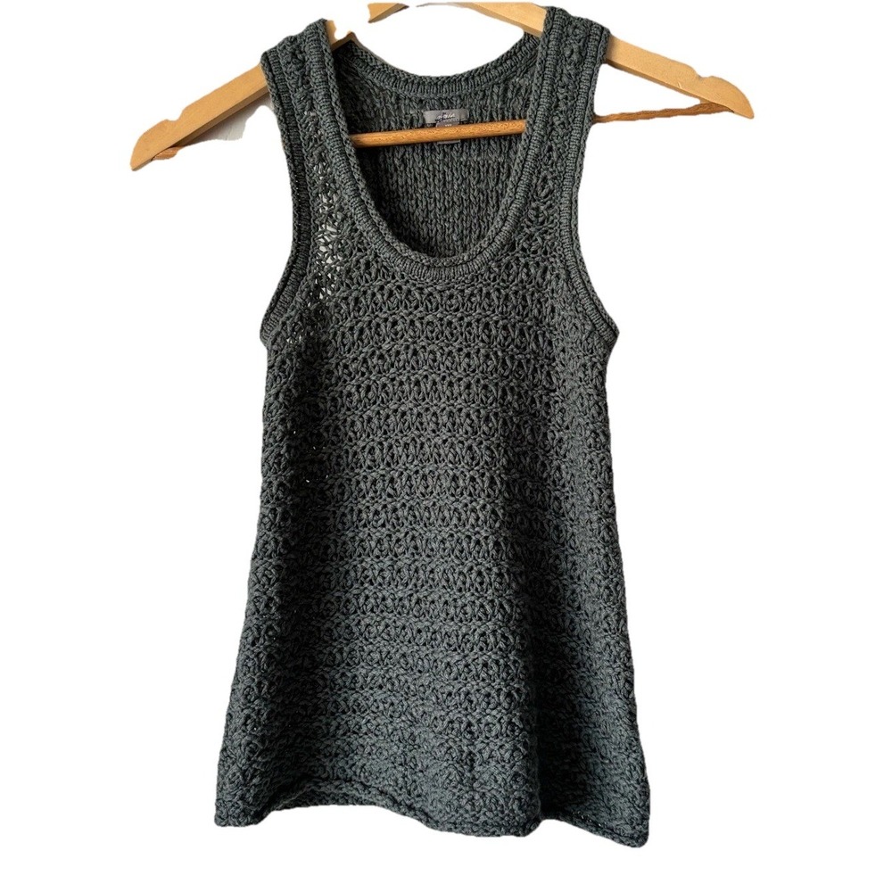 Aerie Crocheted Racerback Tank Top Sage Green Women's Size XXS Stretch
